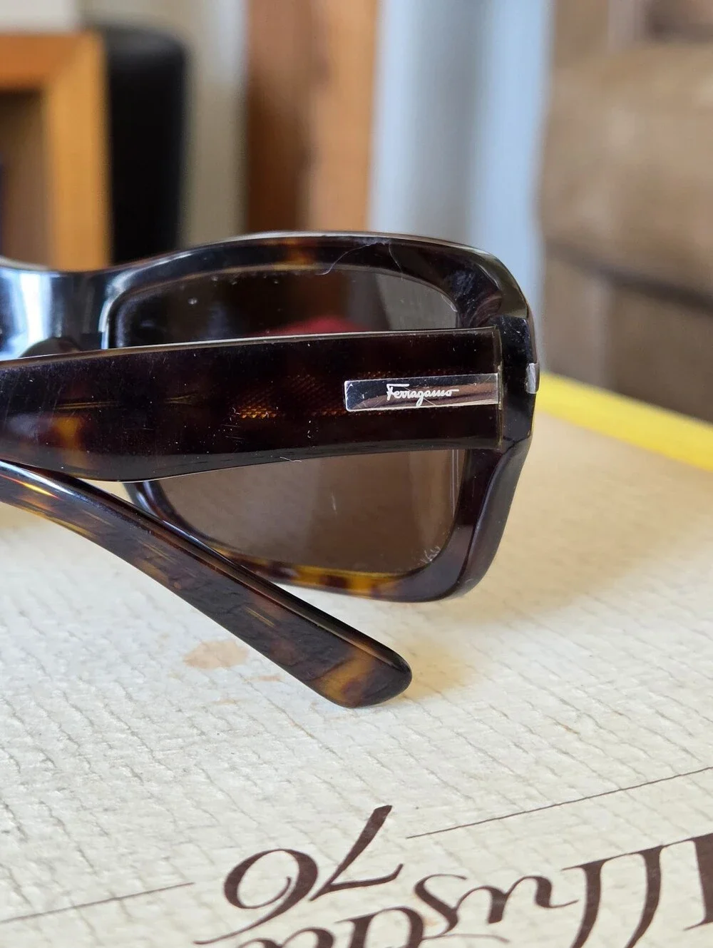 Salvatore Ferragamo Tortoiseshell Rectangular Sunglasses - Brown Lenses